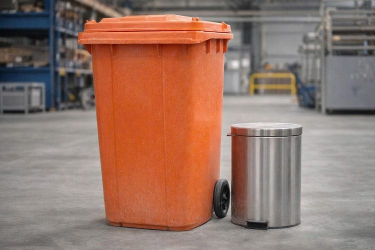 Chọn thùng rác cho nhà xưởng: Nhựa hay kim loại?